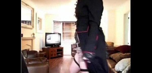  Sexy milf does Tomb Raider cosplay and shows off her sexy body